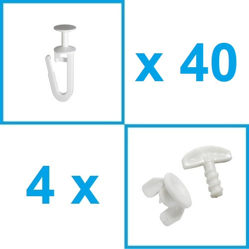 Accessories for cornices Euro 2х2,0m (hook 40 pcs + cap 4 pcs)      (карниз 2х2м)